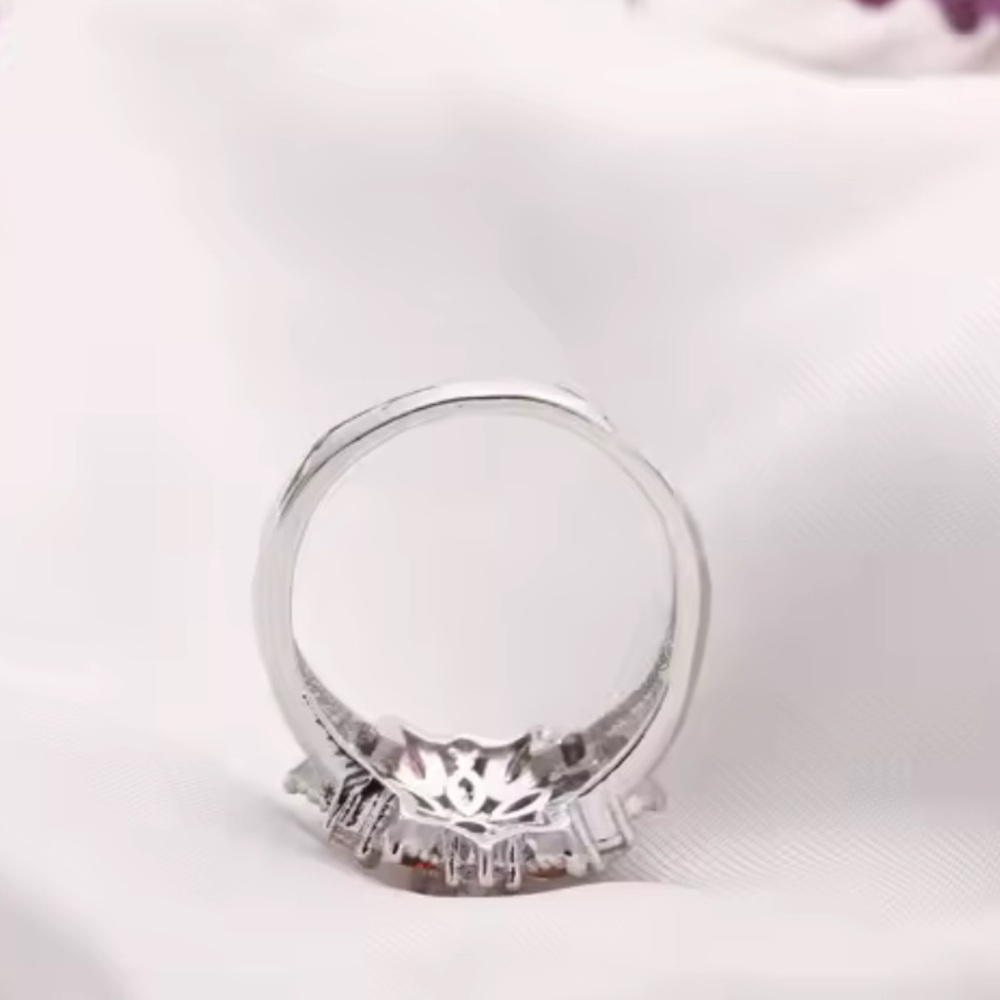 Colorful Crystal Bloom Statement Ring - image 4